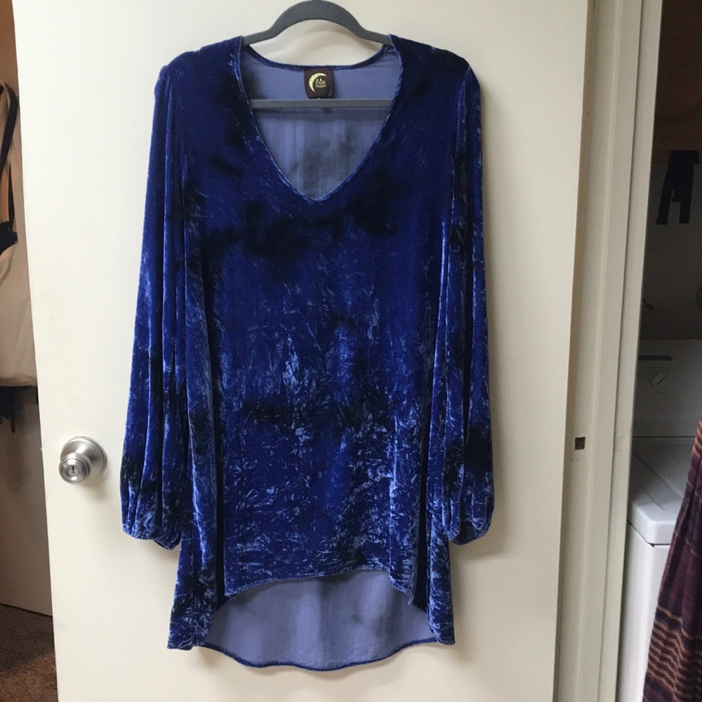 COPY - Rare Blu Moon Navy crushed velvet dress